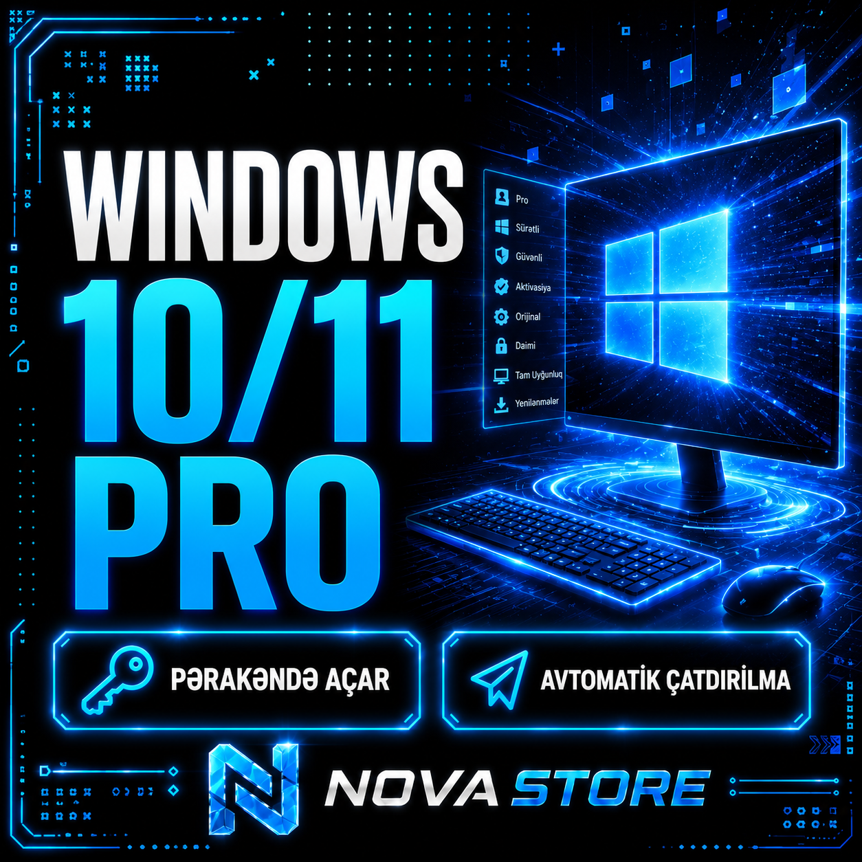 Windows 10 11 Pro Retail Key - Avtomatik Çatdırılma