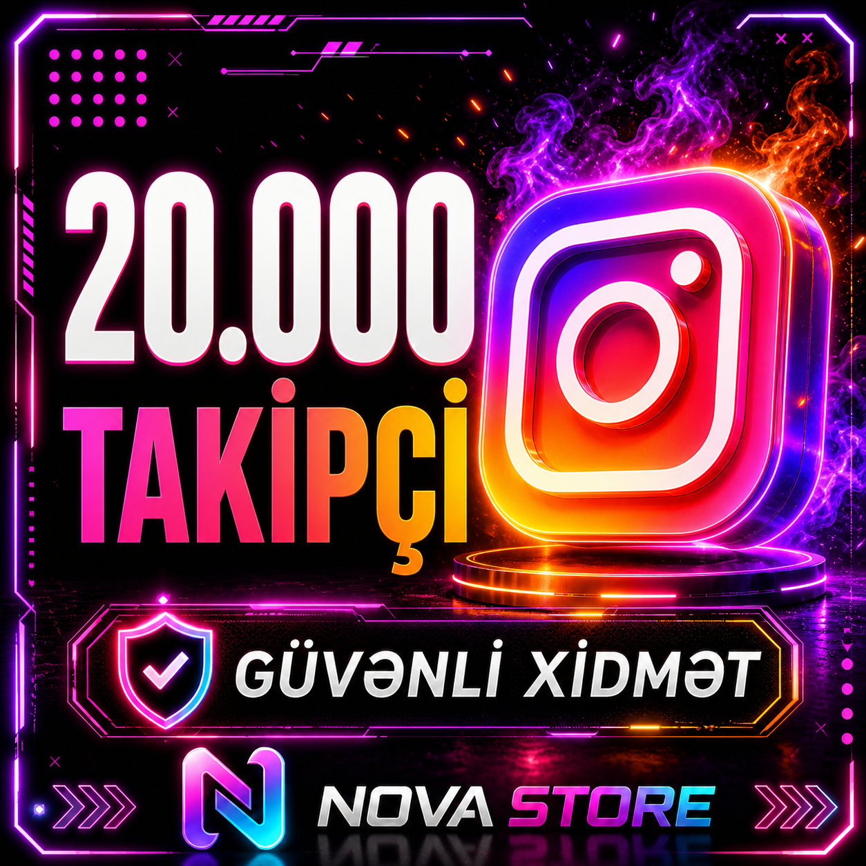 Instagram 20.000 İzləyici - Təhlükəsiz Xidmət